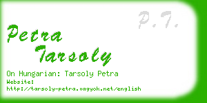 petra tarsoly business card